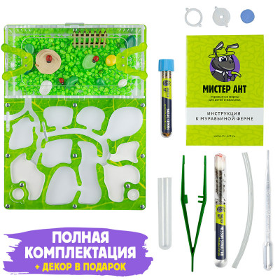 Комплект муравьиной фермы Медиум “Зеленый лист”